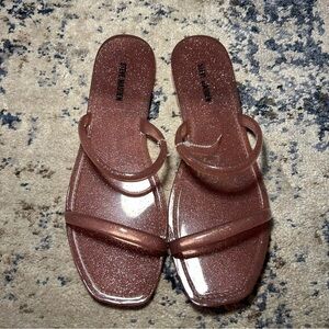 Steve Madden Vamp Pike Pink Glitter Jelly Sandals Size 7